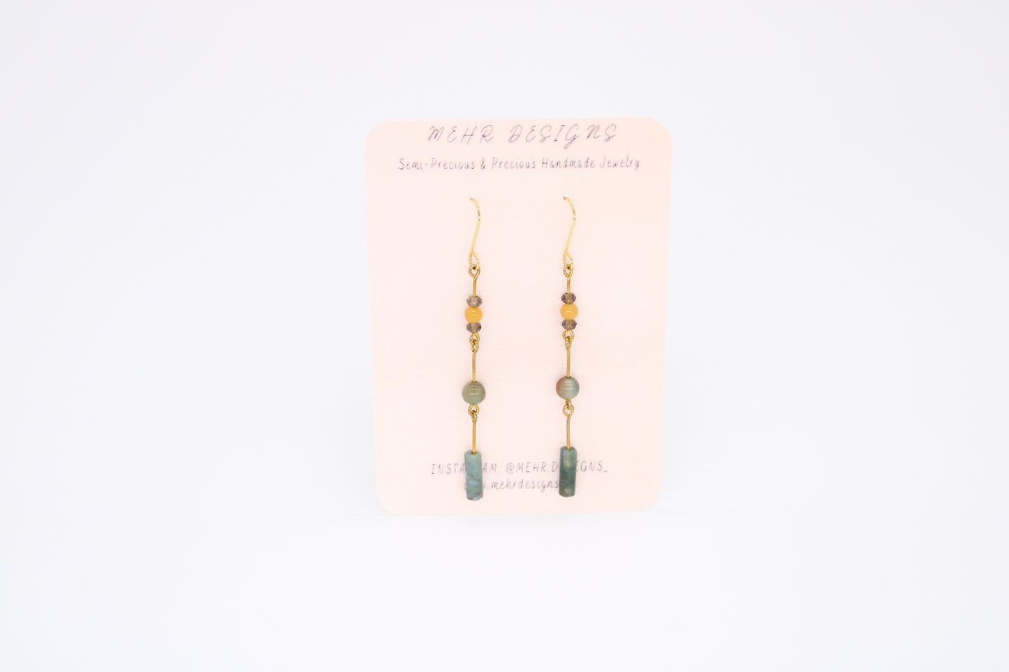 Step Green Jade Earrings