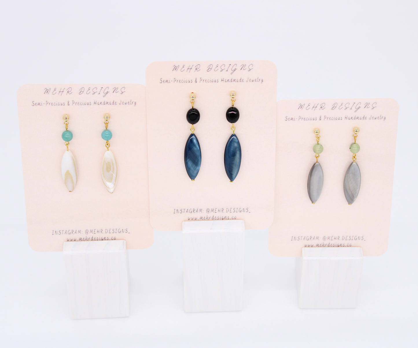 Mother of Pearl-Amazonite Earrings