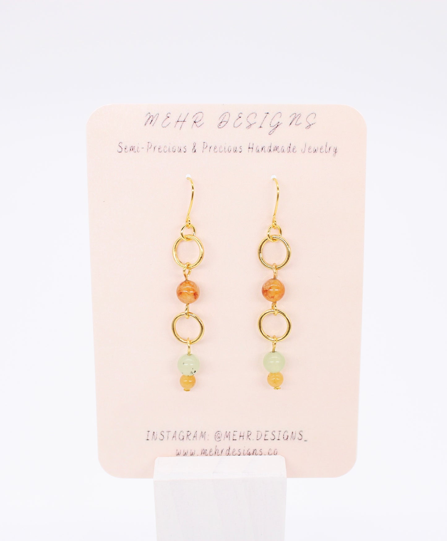 Jade Gold Hoop Earrings