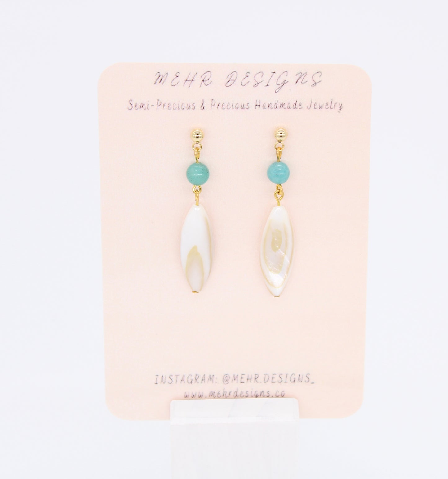 Mother of Pearl-Amazonite Earrings