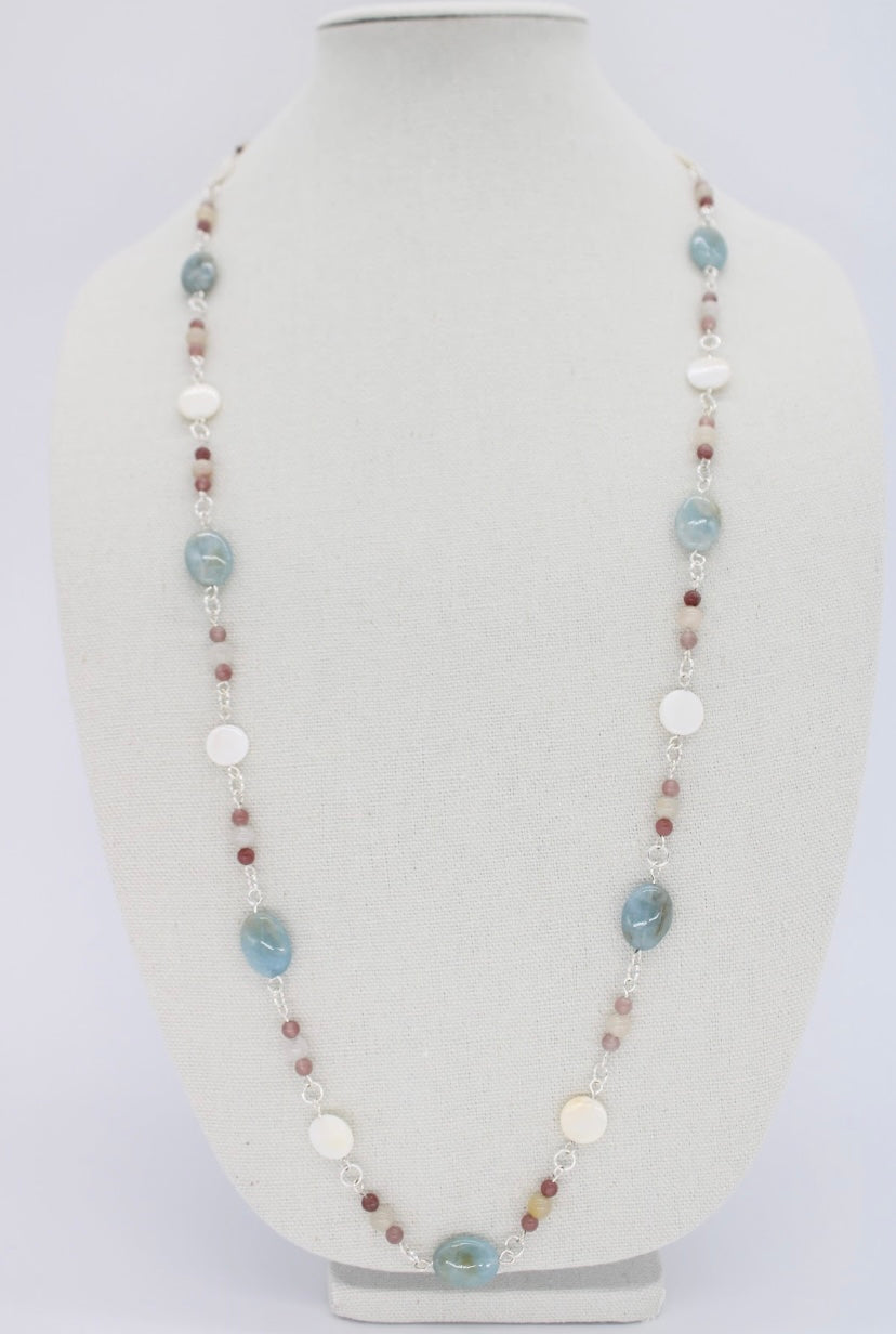 Aquamarine Shell Necklace