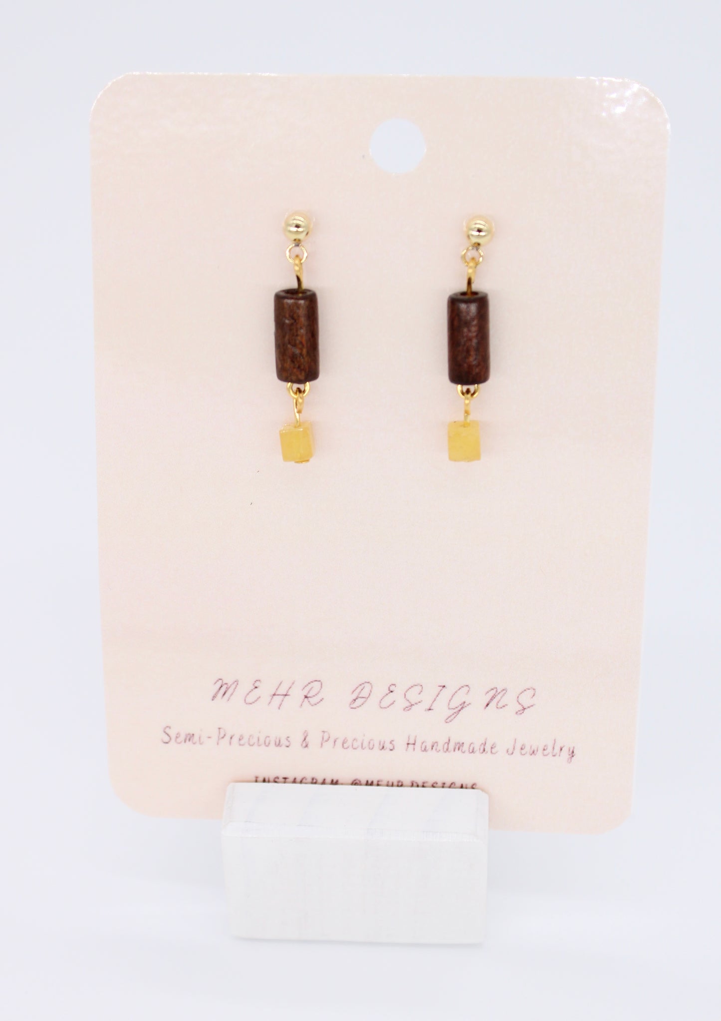 Dark Wood Jade Earrings