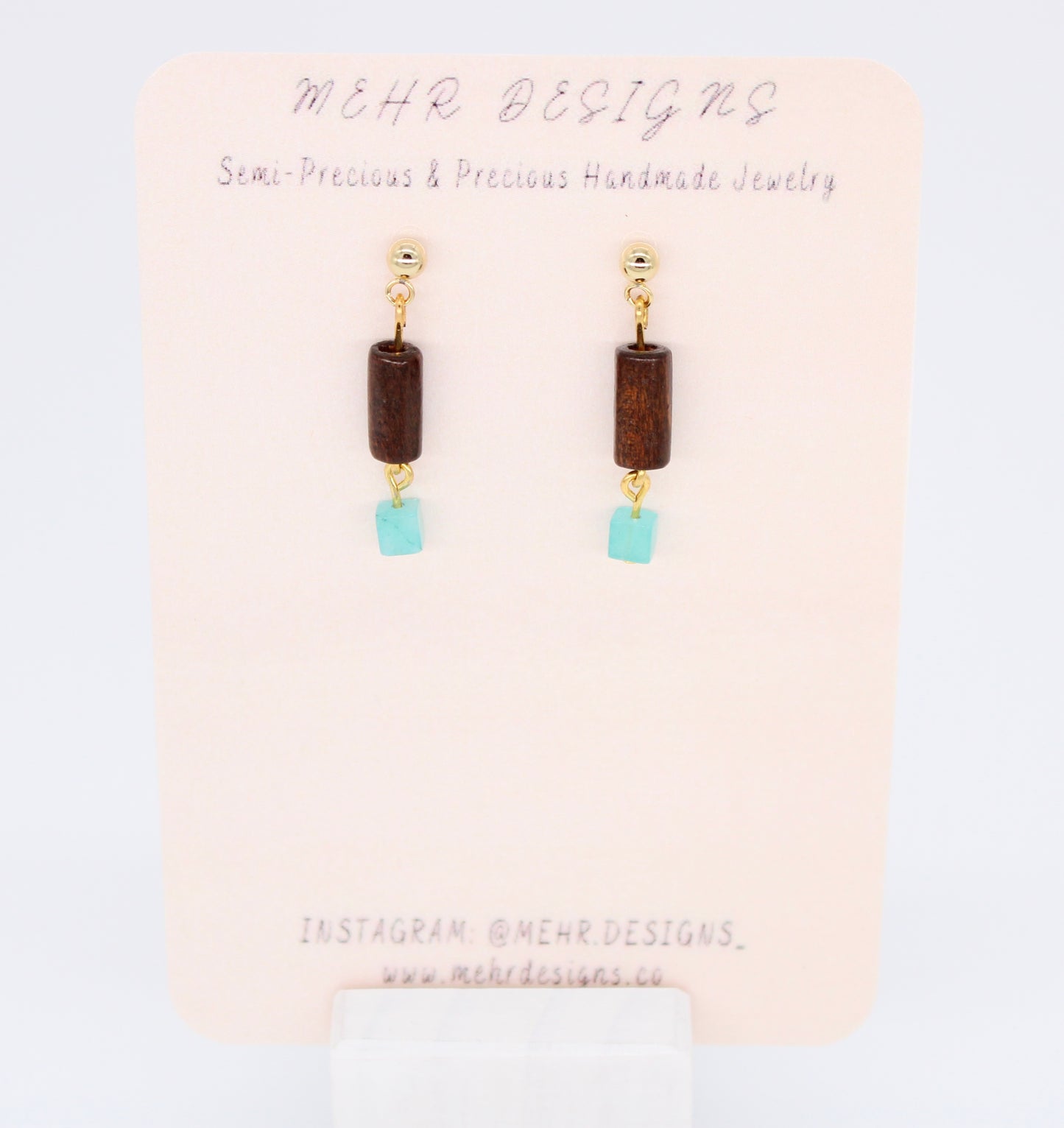 Dark Wood Jade Earrings
