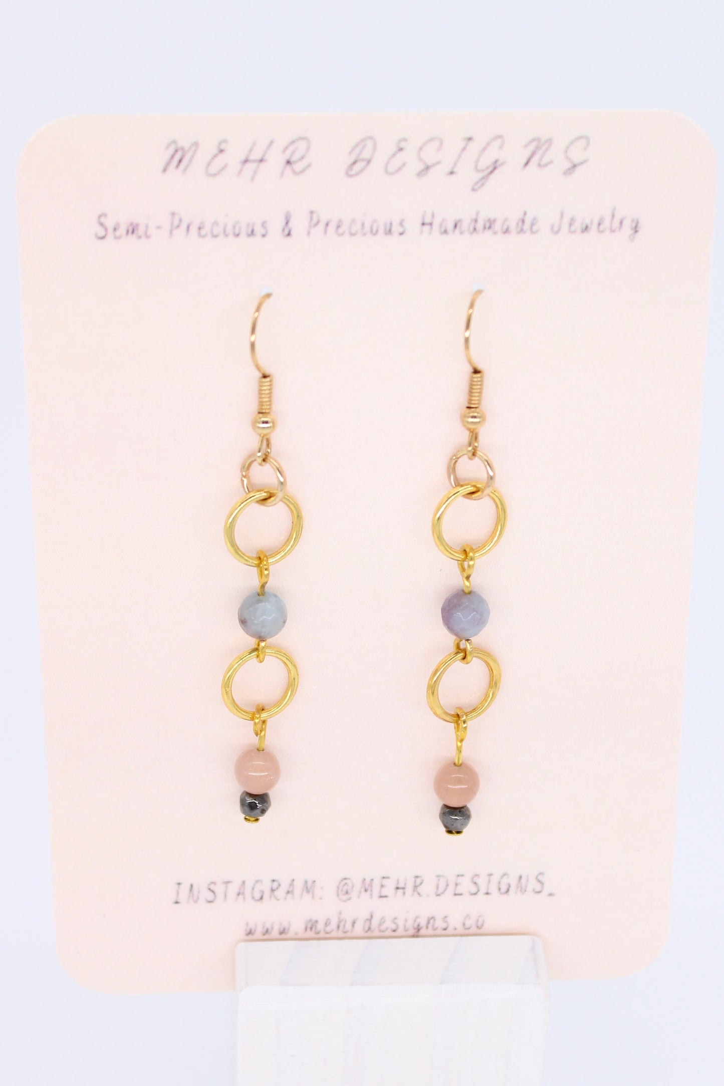 Gold hoop Sunstone Earrings