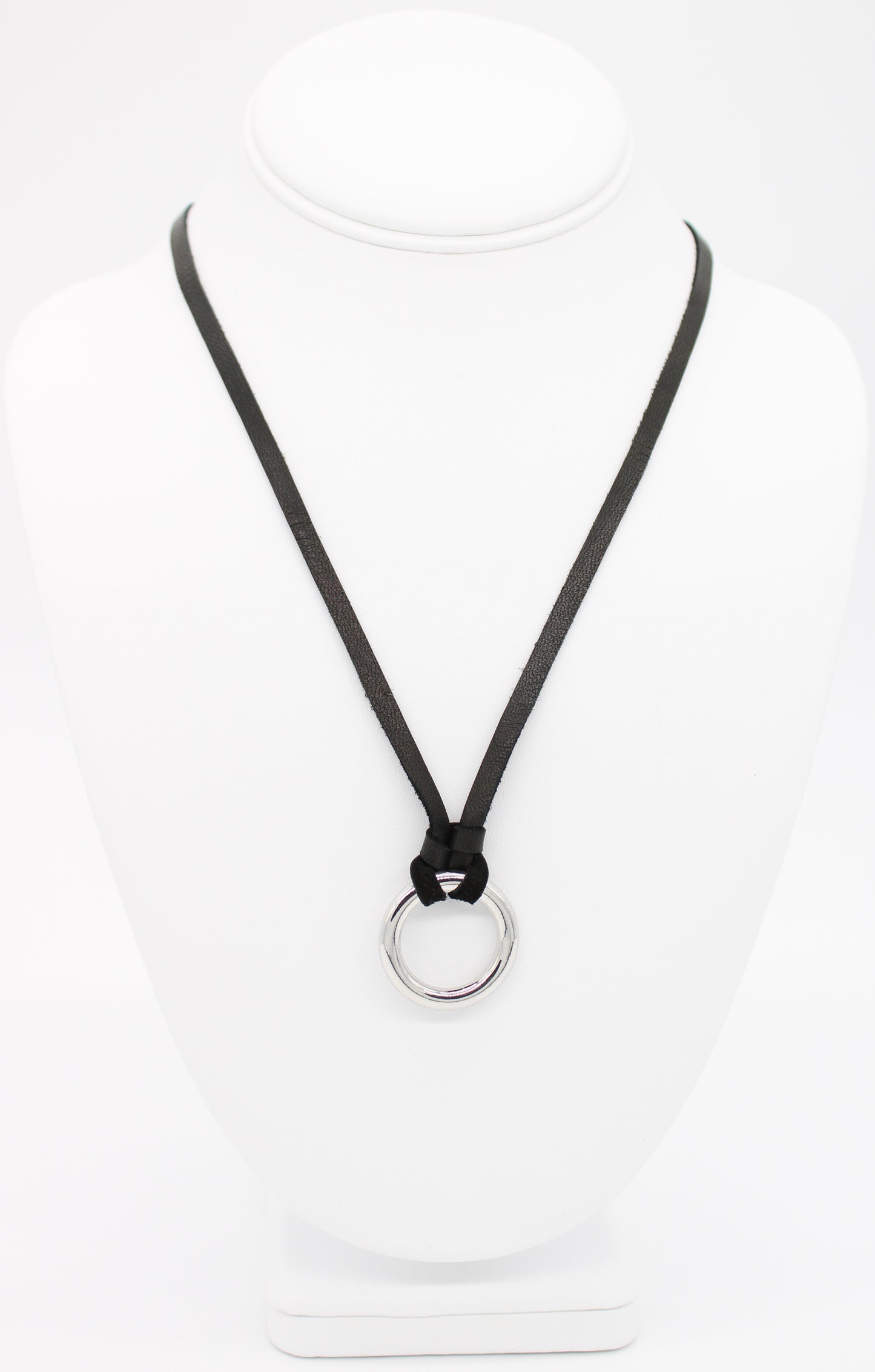 Leather Ring Necklace