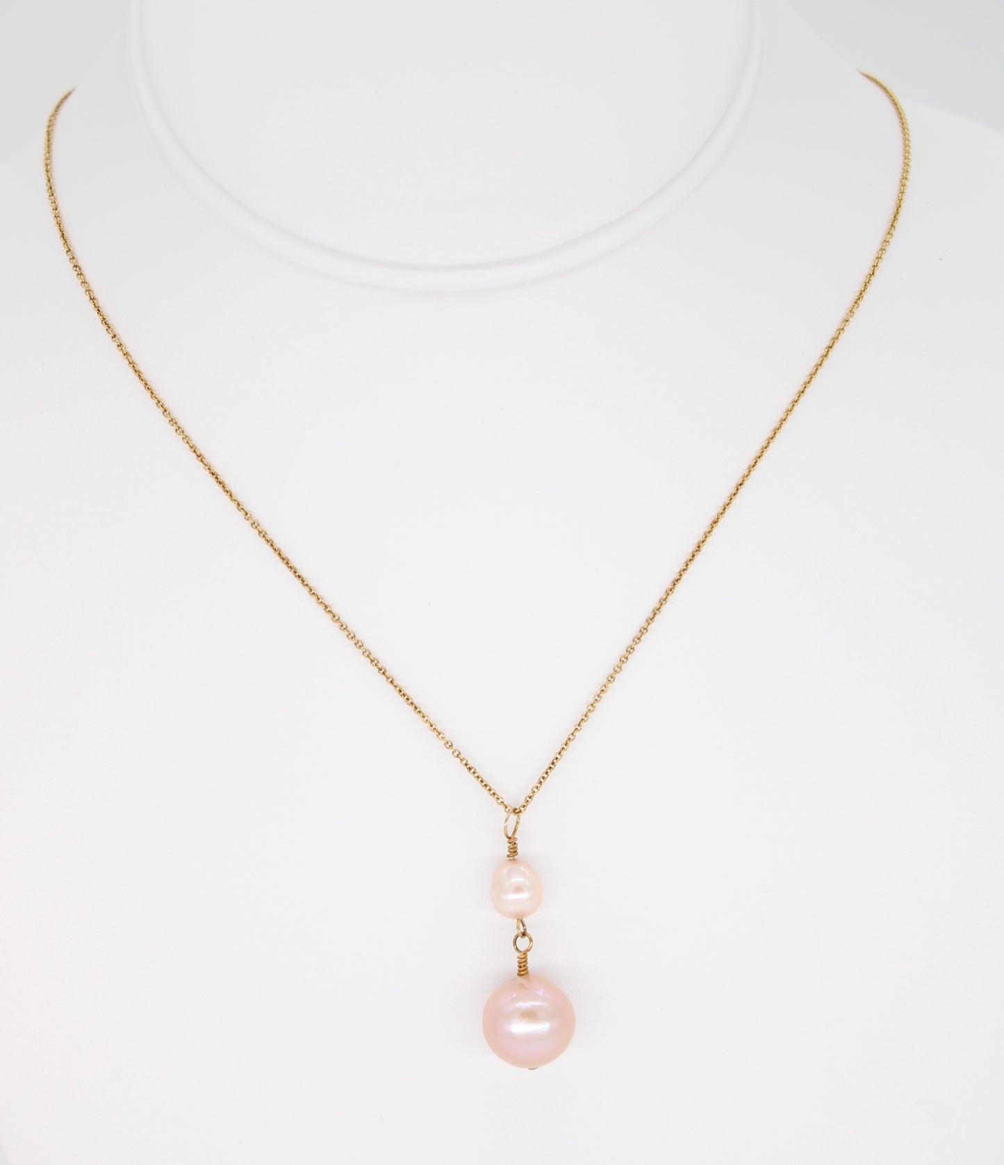 Peach Edison Pearl Locket Necklace