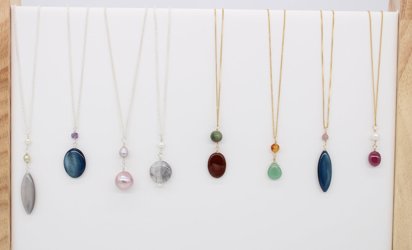Green Aventurine & Jade Locket Necklace