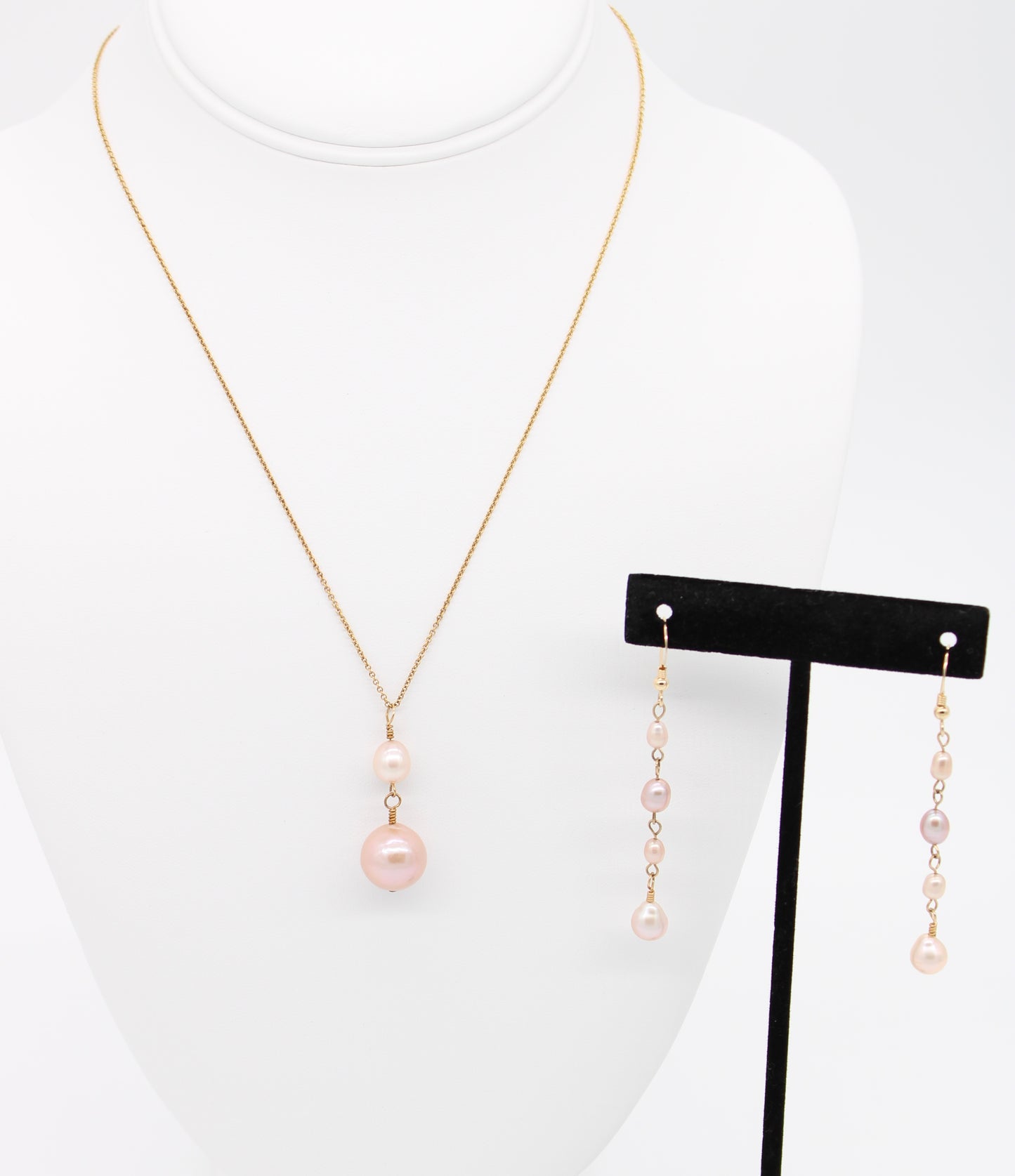 Pink/Tan Freshwater Pearl Earrings