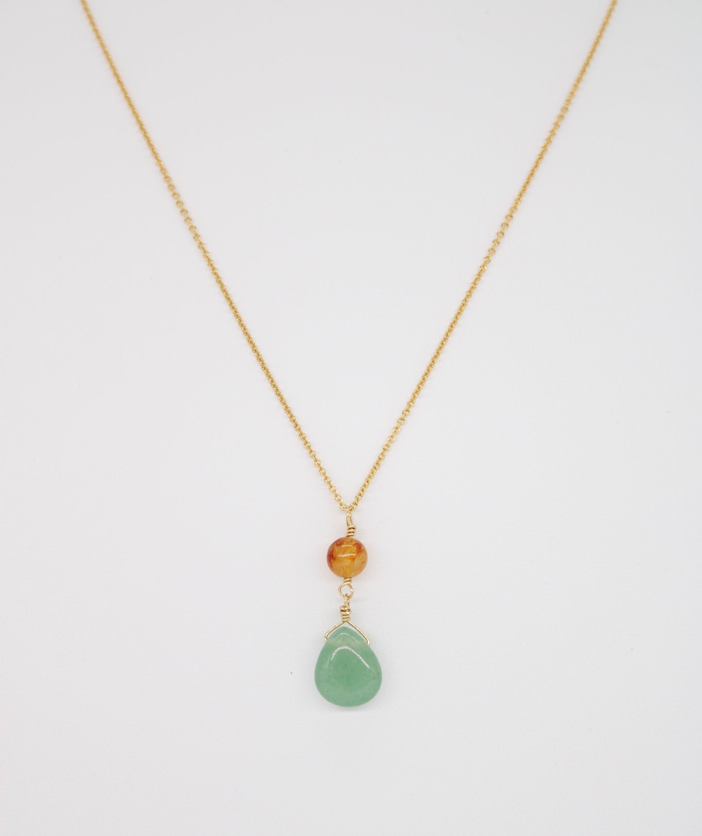 Green Aventurine & Jade Locket Necklace