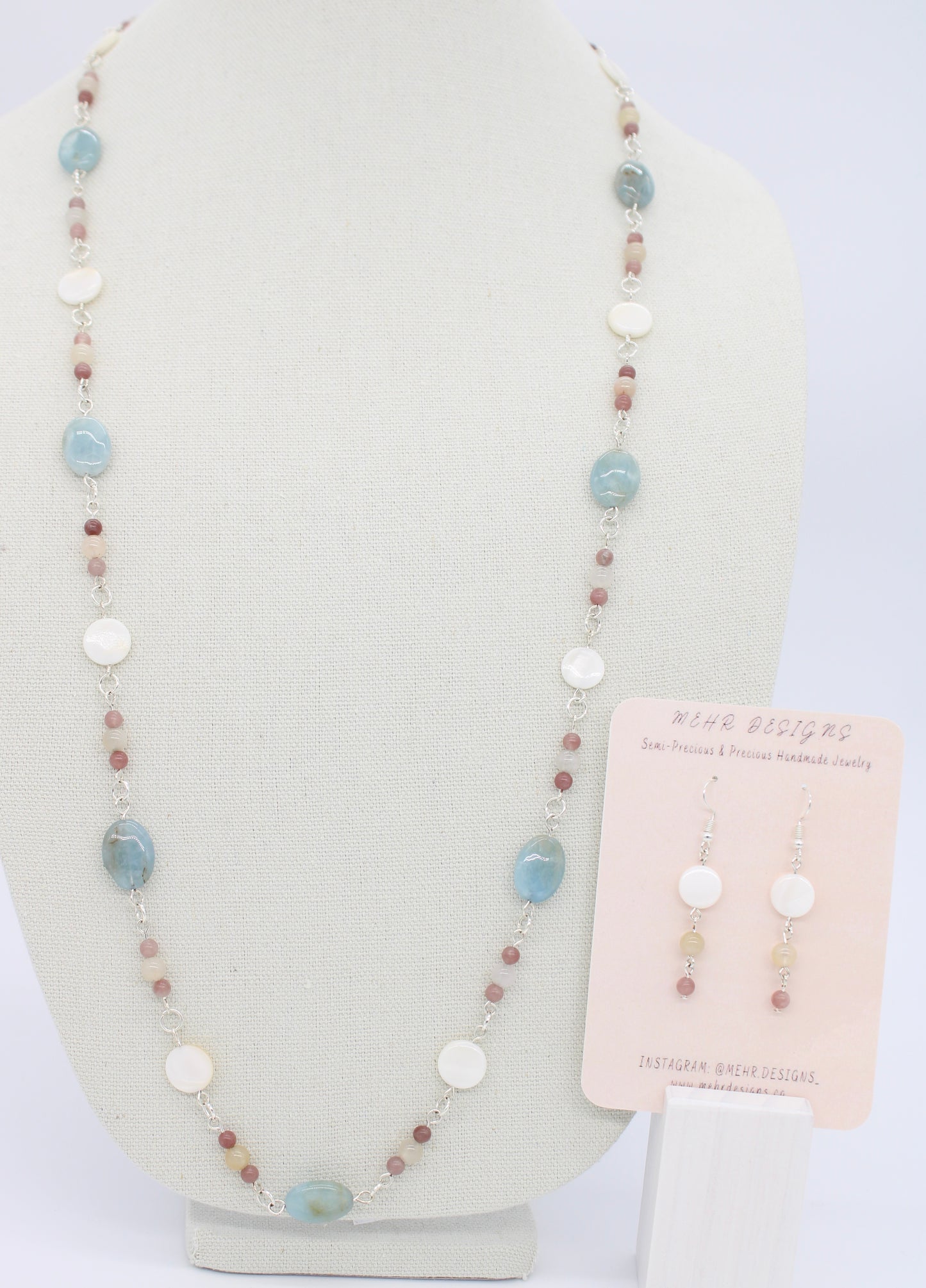 Aquamarine Shell Necklace