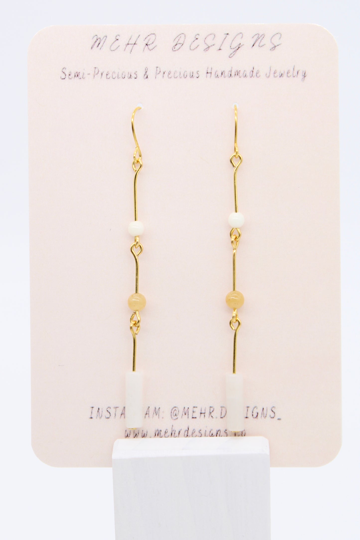 Step White Jade Earrings