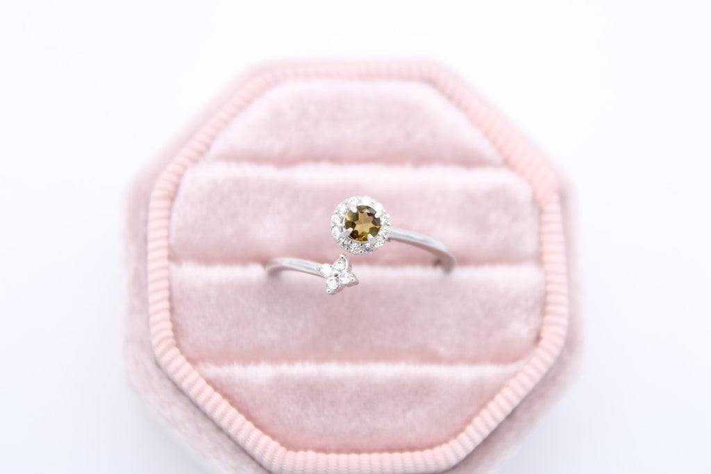 Stackable Tourmaline Round Ring