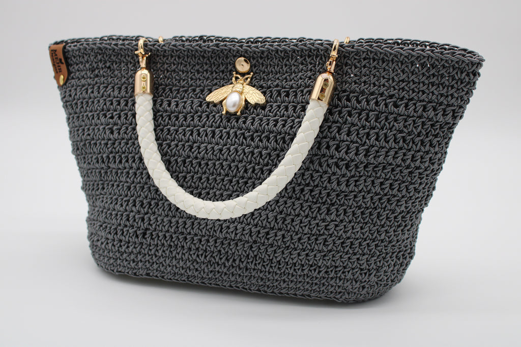 Grey Crochet Purse
