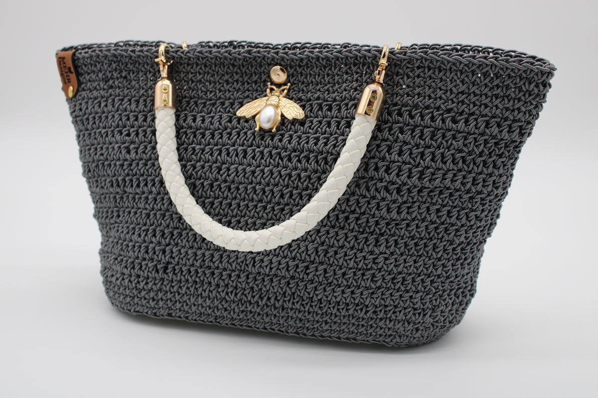 Grey Crochet Purse