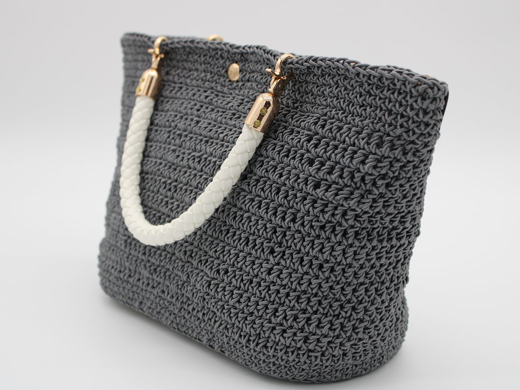 Grey Crochet Purse