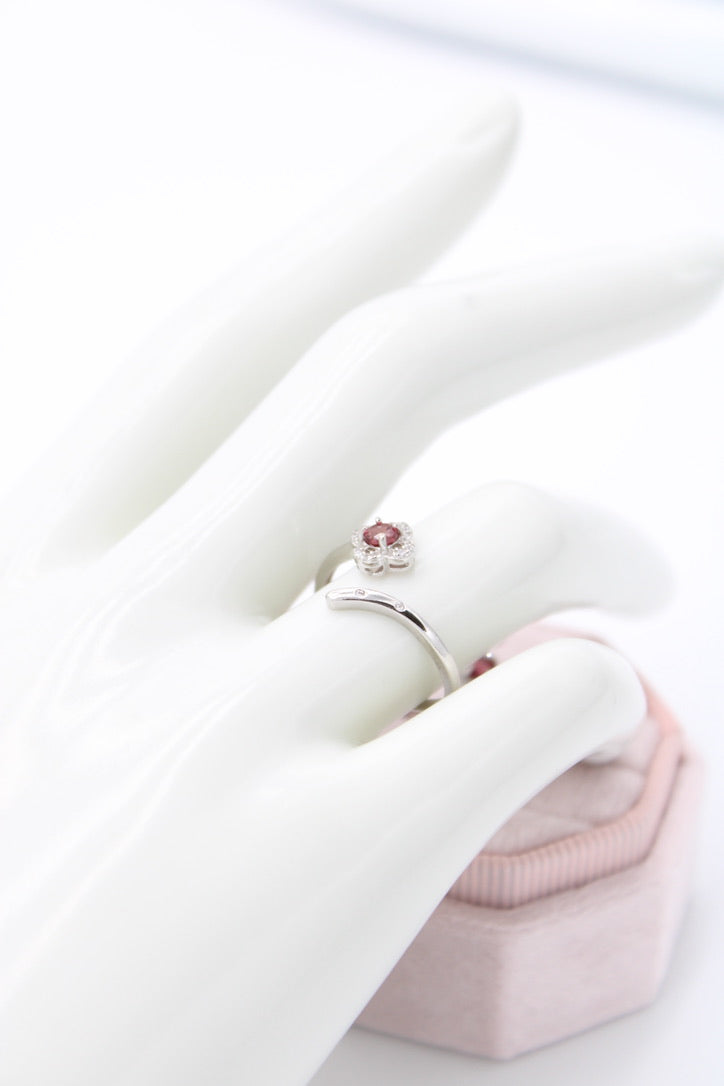 Stackable Tourmaline Clover Ring