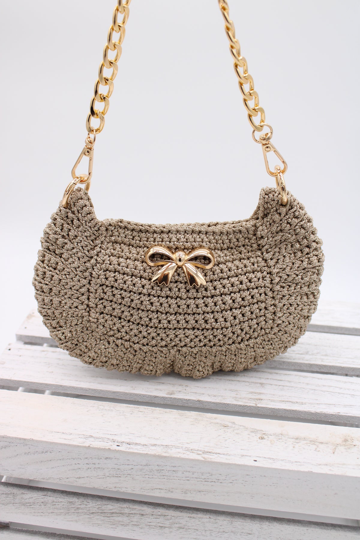 Gold Crochet Purse