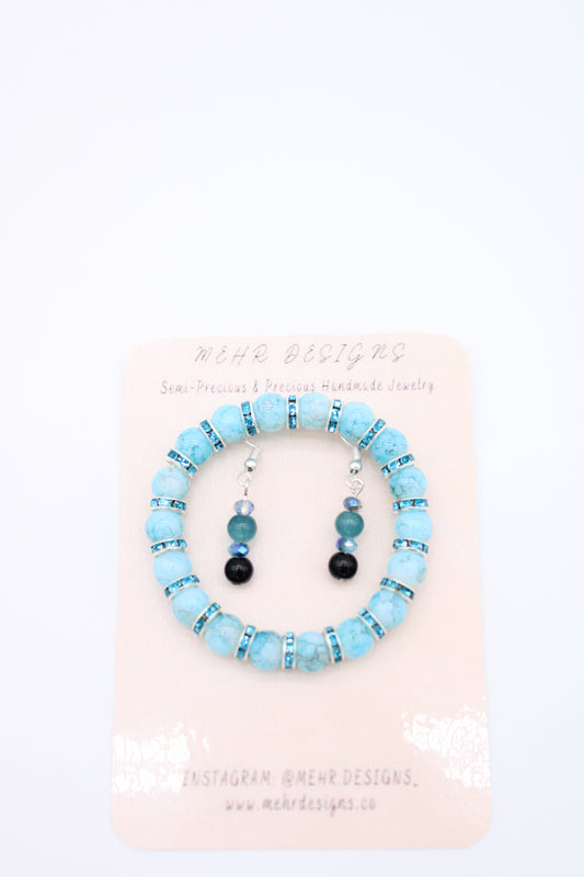 Aqua Bracelet & Earrings
