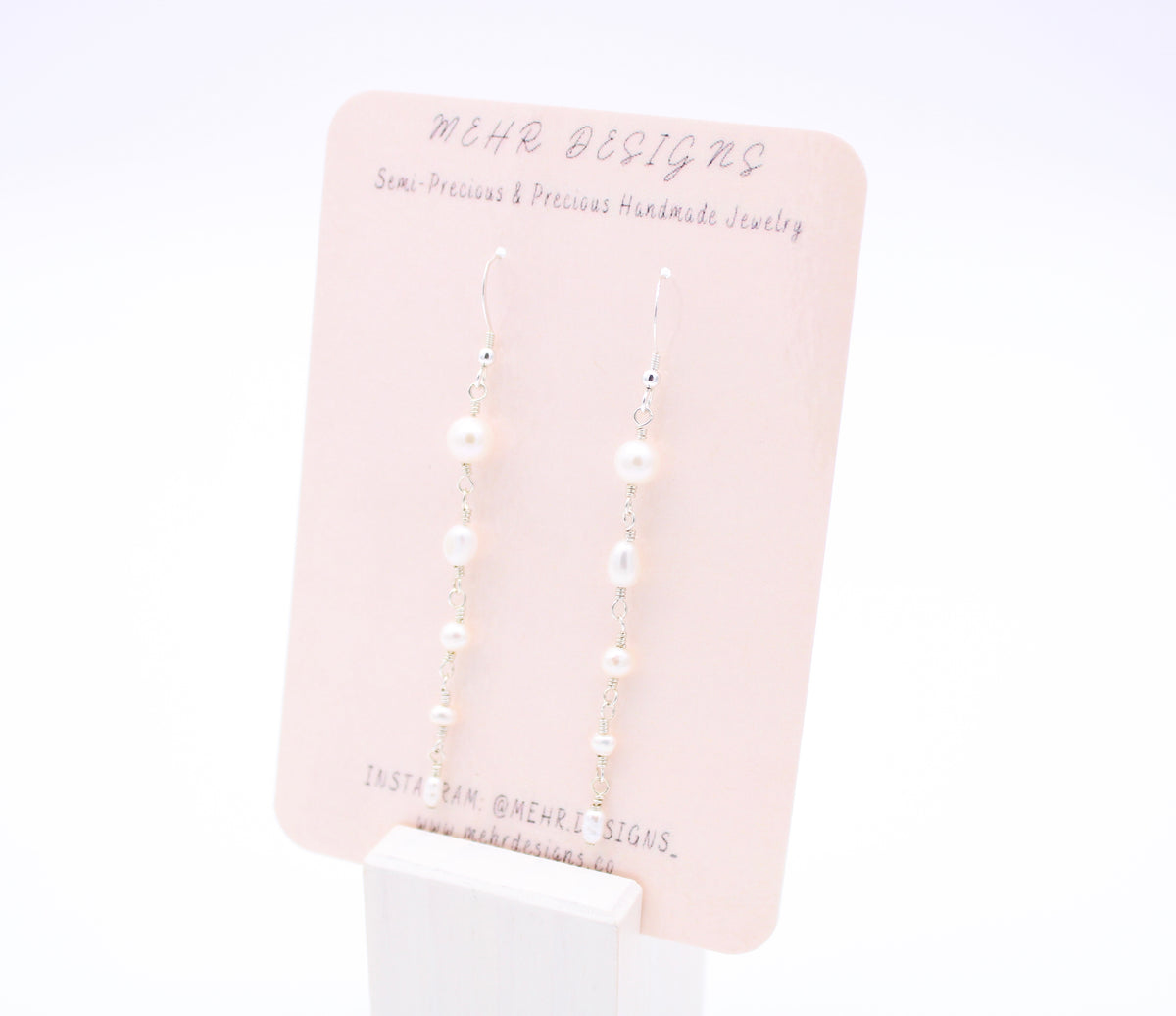 White pearl Gradient Earrings