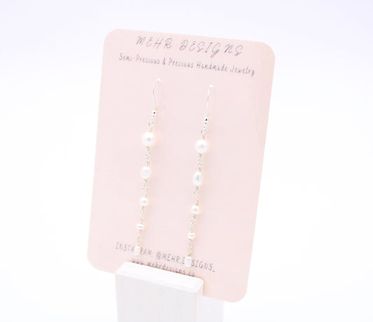White pearl Gradient Earrings