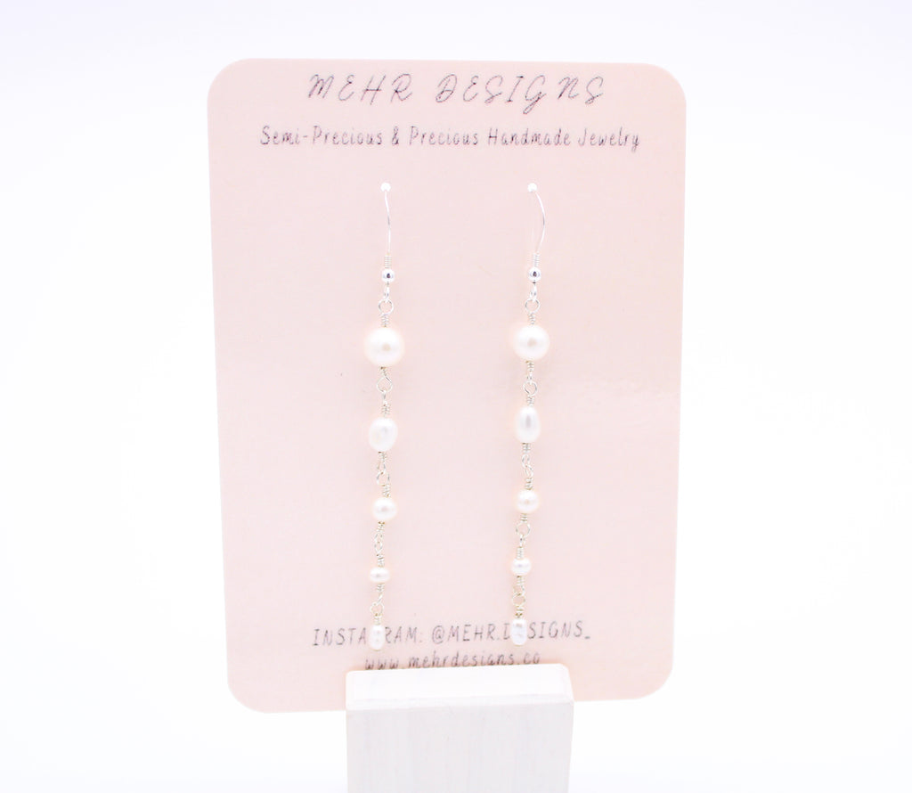 White pearl Gradient Earrings
