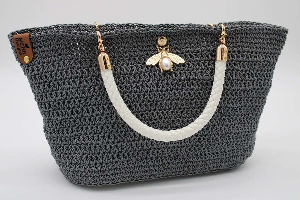 Grey Crochet Purse