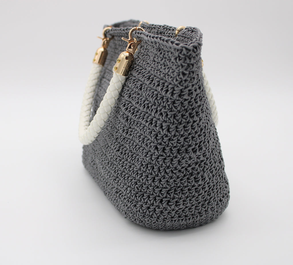 Grey Crochet Purse