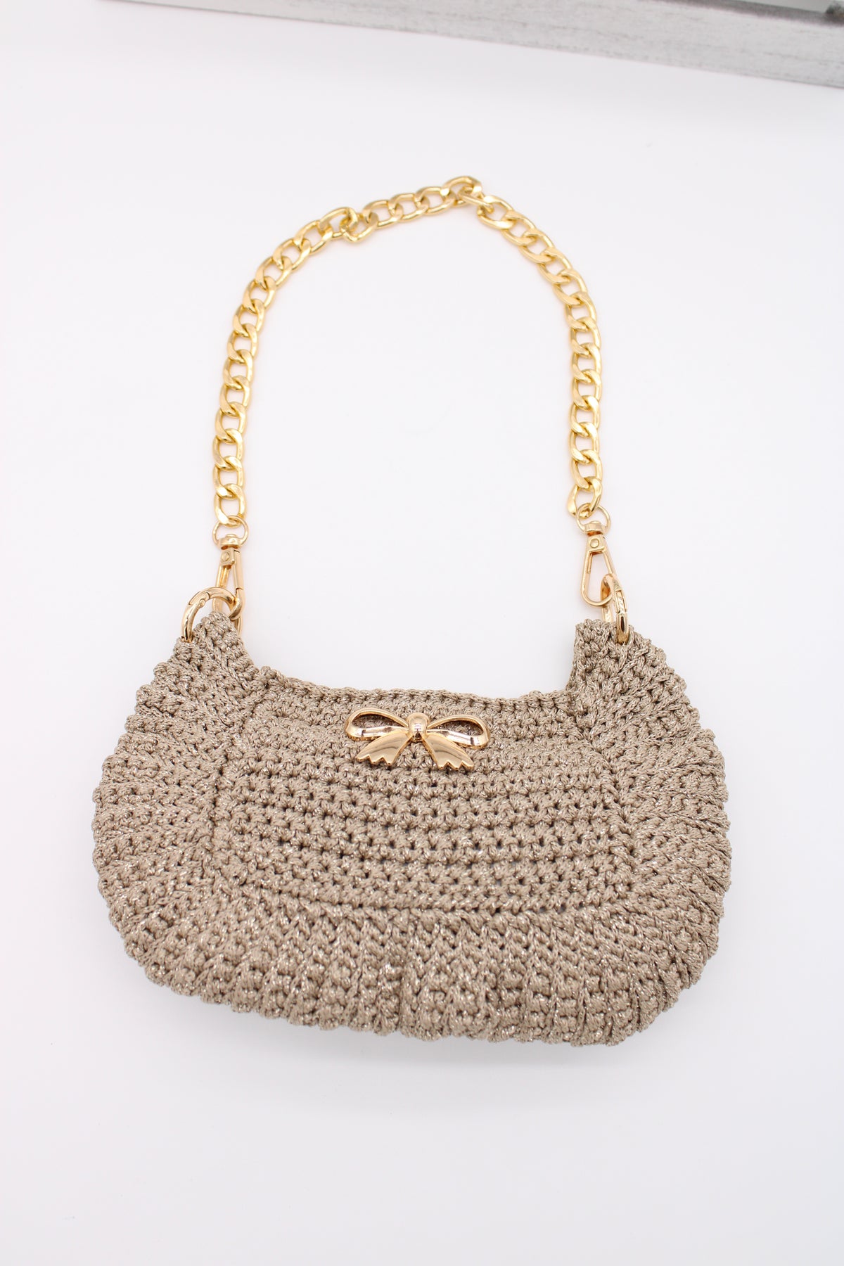 Gold Crochet Purse