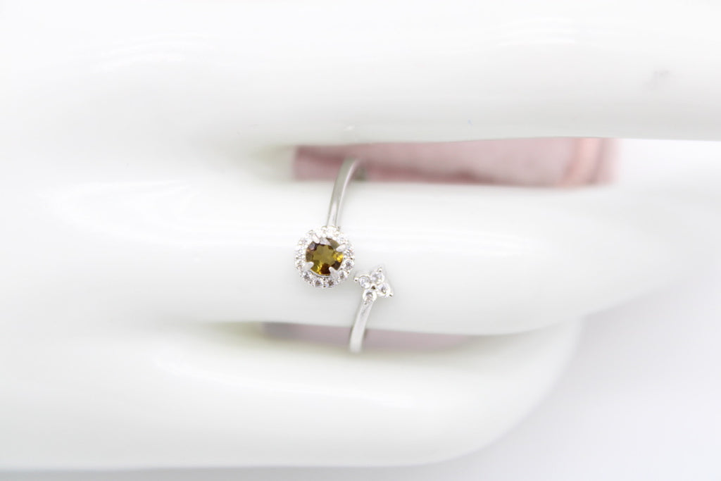 Stackable Tourmaline Round Ring