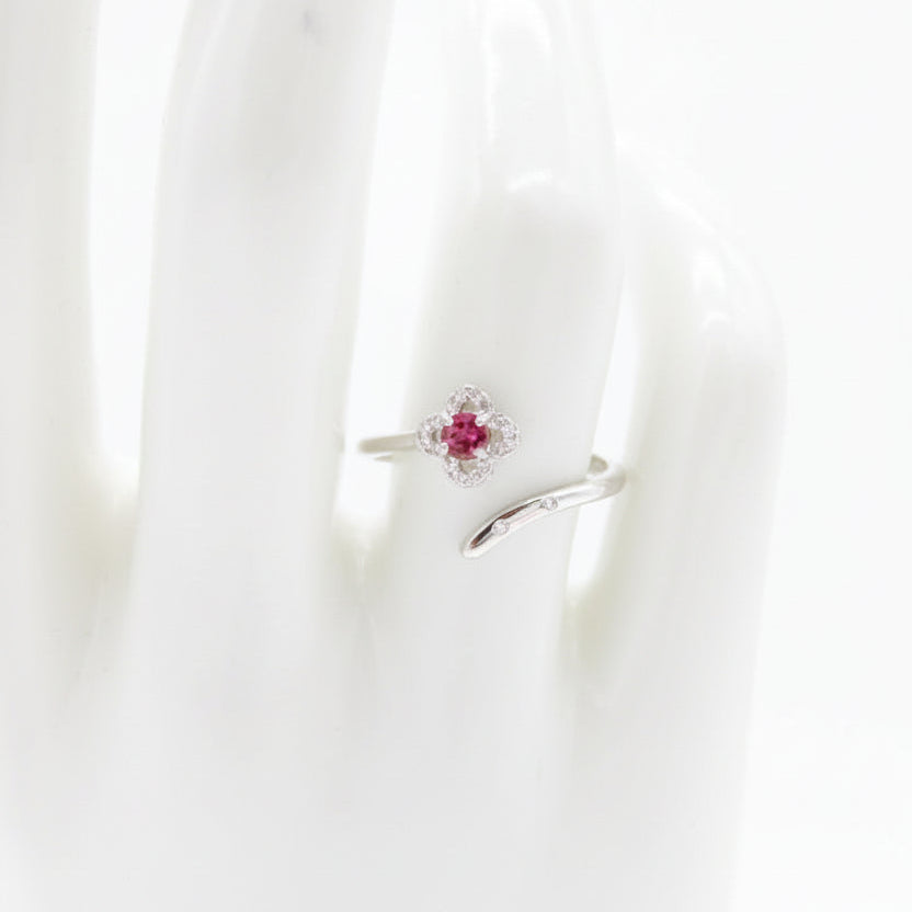 Stackable Tourmaline Clover Ring