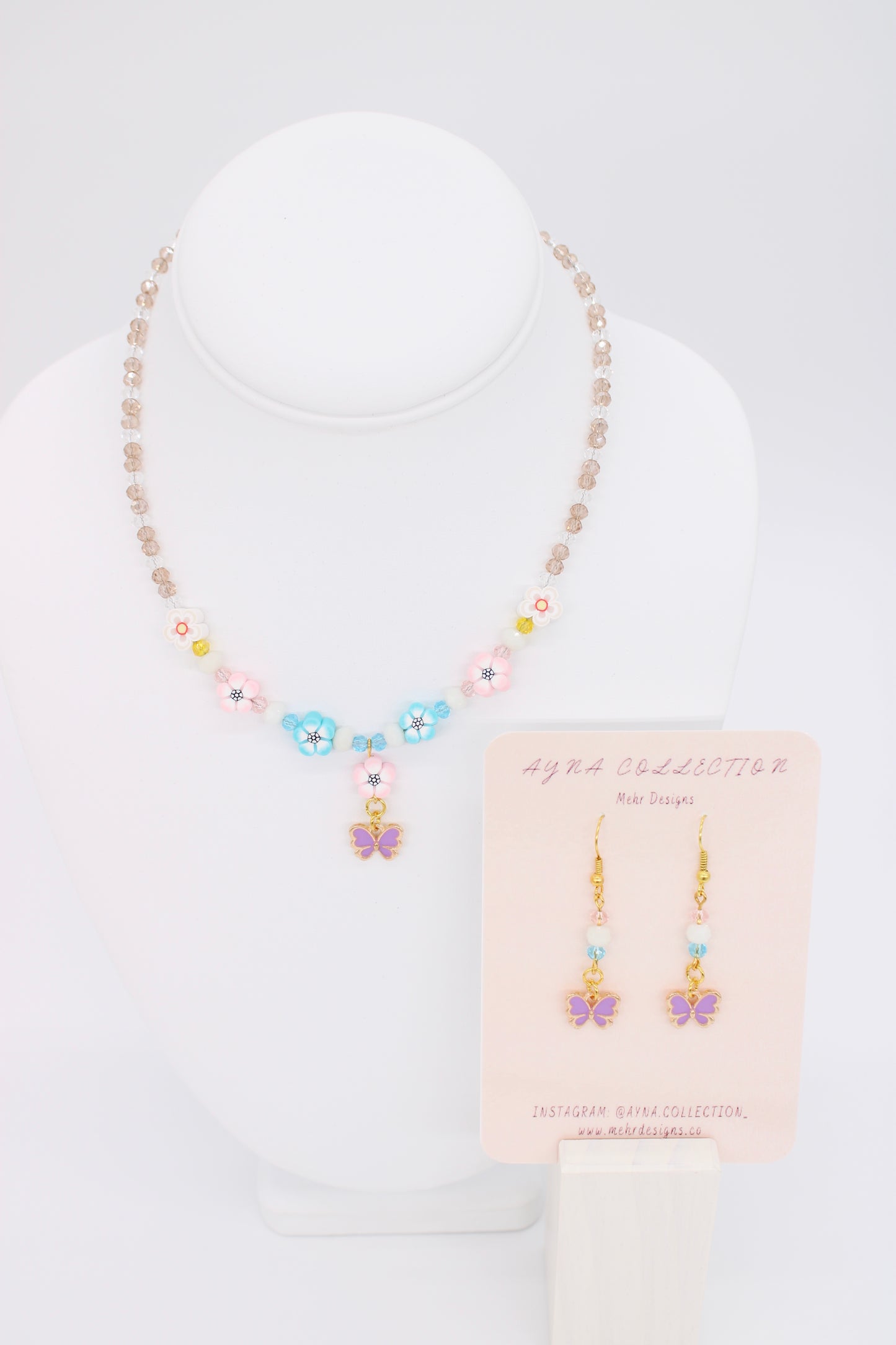 Butterfly Flowers Bracelet & Earring Set