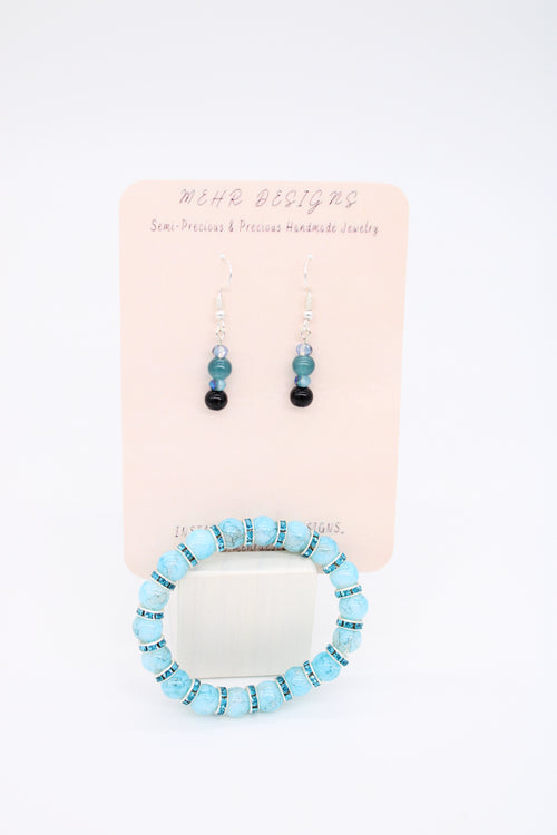 Aqua Bracelet & Earrings