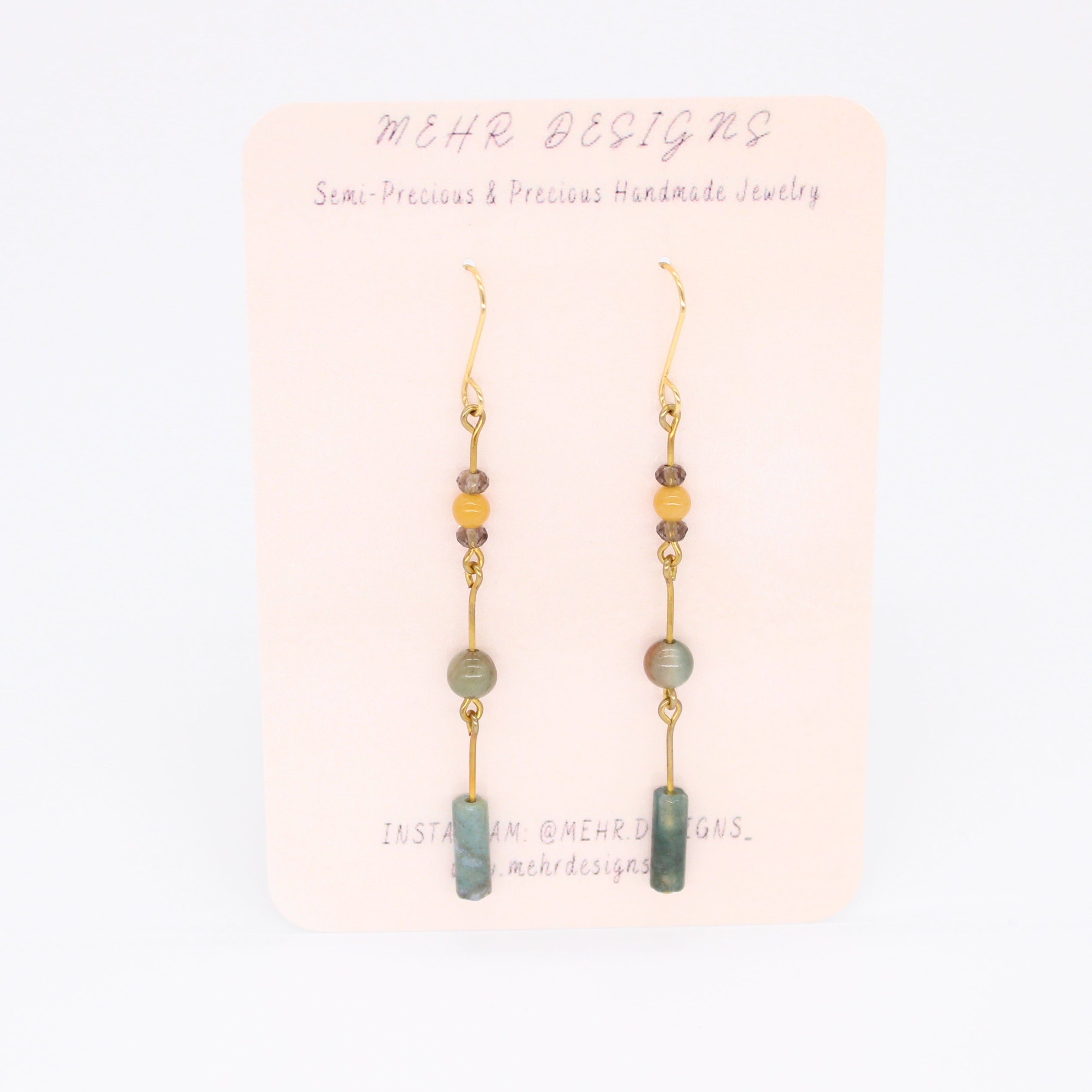Step Green Jade Earrings