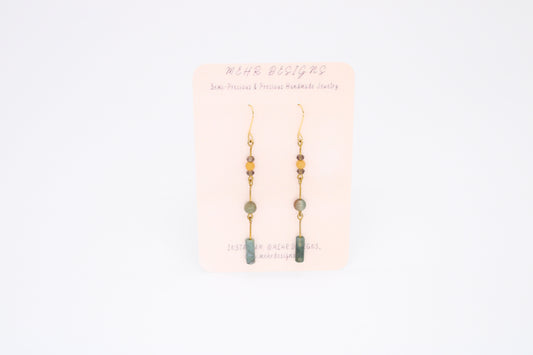 Step Green Jade Earrings