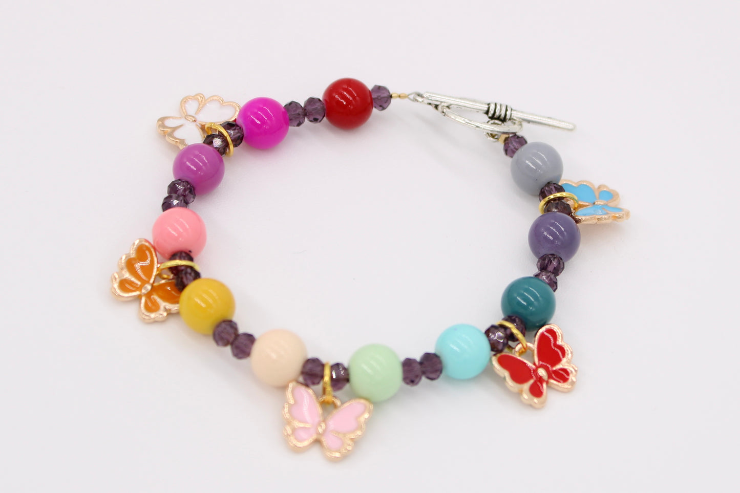 Colorful Butterfly Charm Bracelet