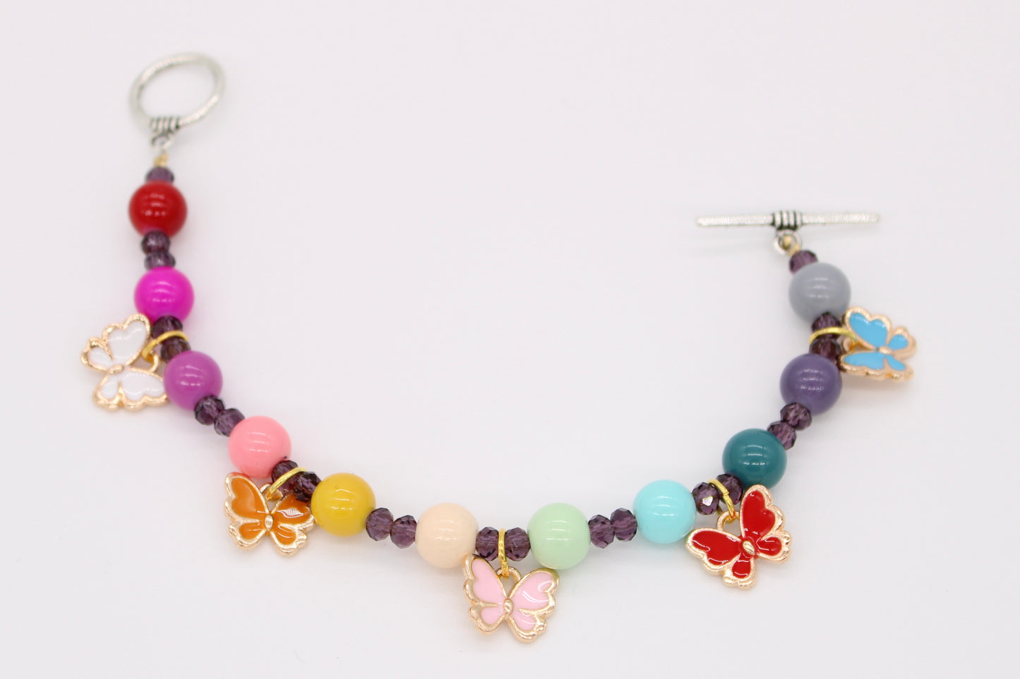 Colorful Butterfly Charm Bracelet