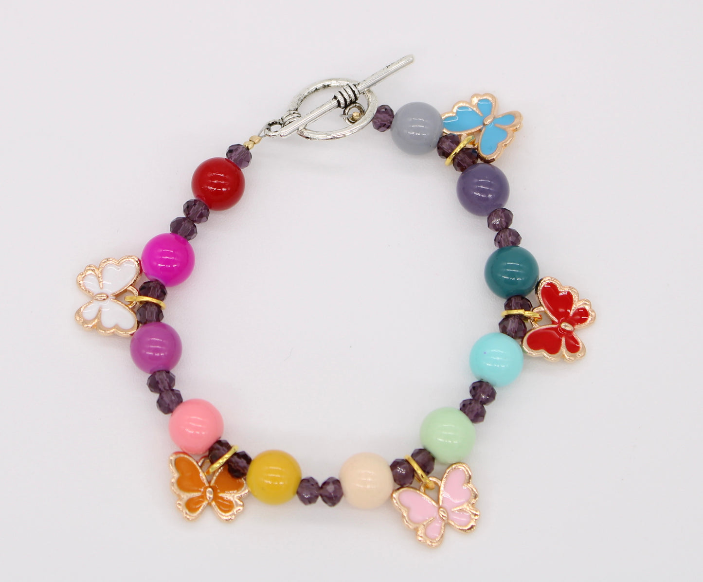 Colorful Butterfly Charm Bracelet