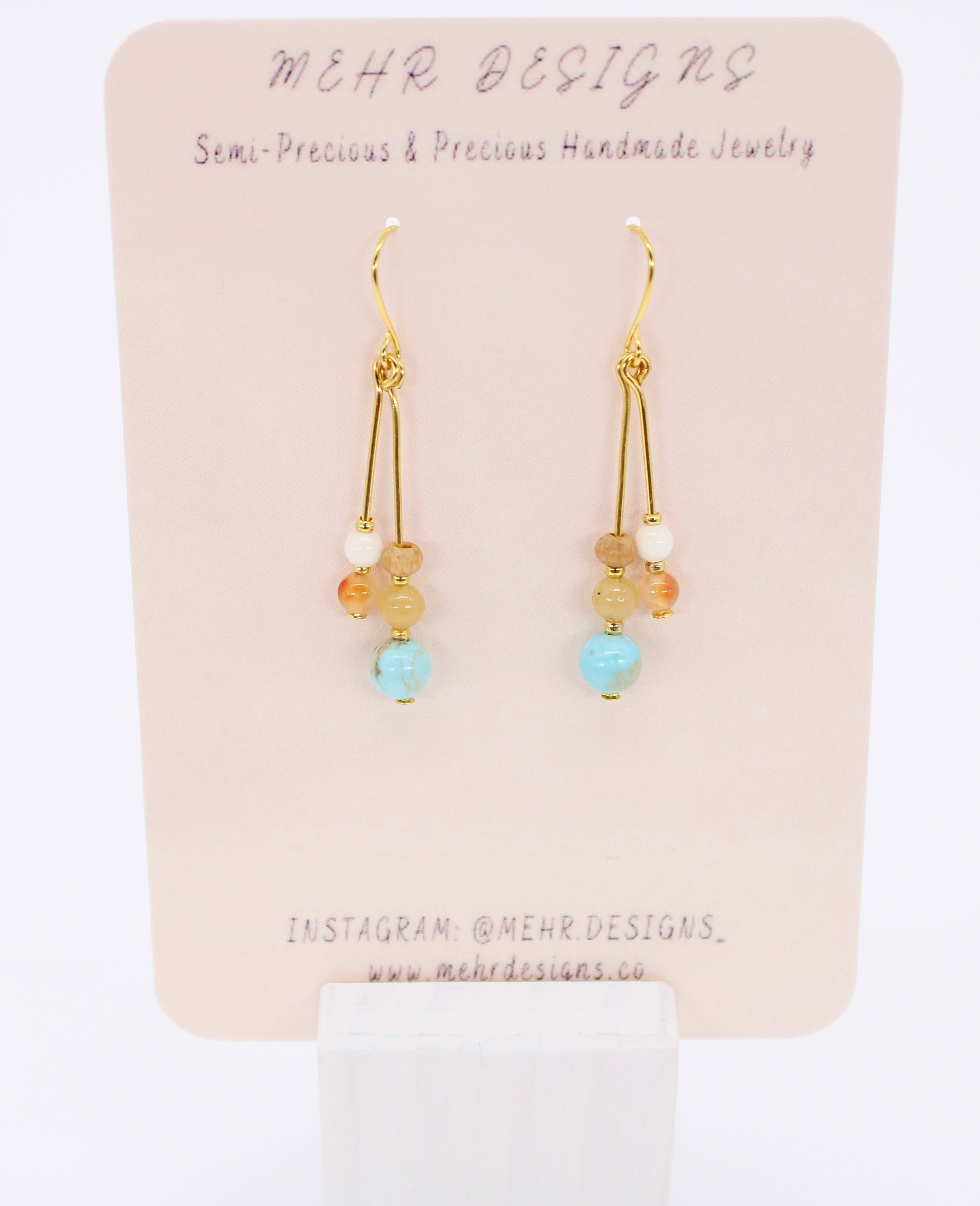 Turquoise Double Layer Earrings