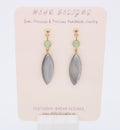 Mother of Pearl-Garnet Earrings