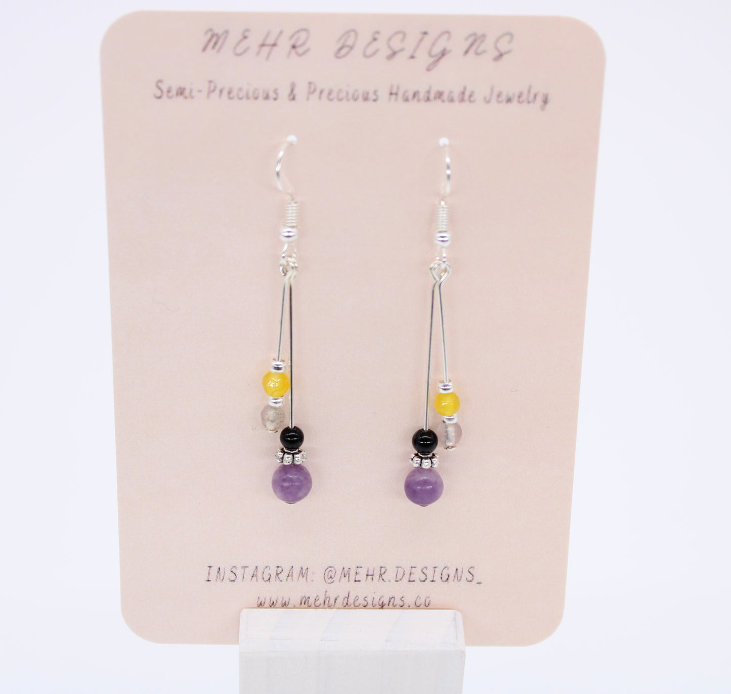 Double Layer Lepidolite Earrings