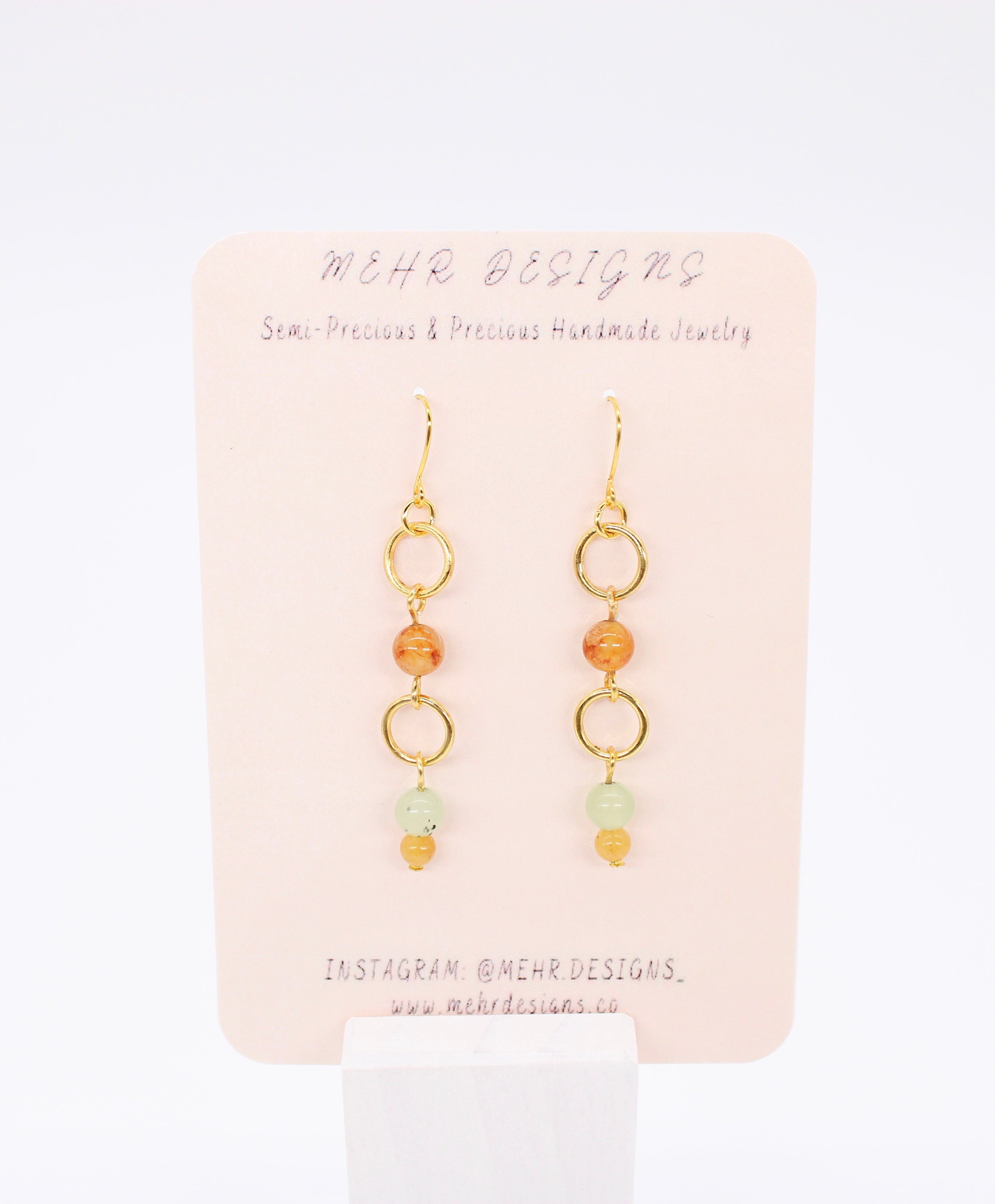 Jade Gold Hoop Earrings