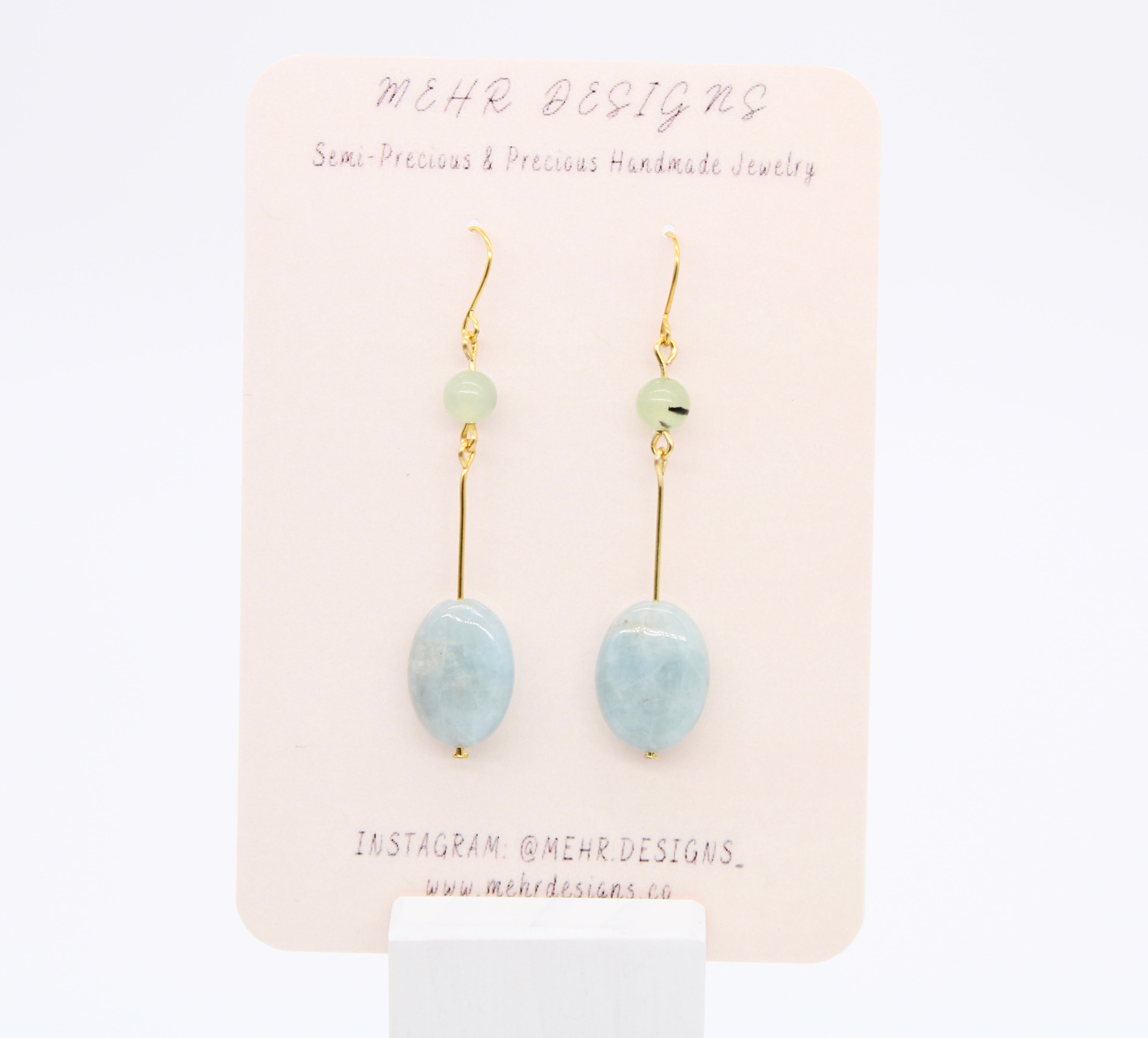 Tiered Aquamarine Earrings
