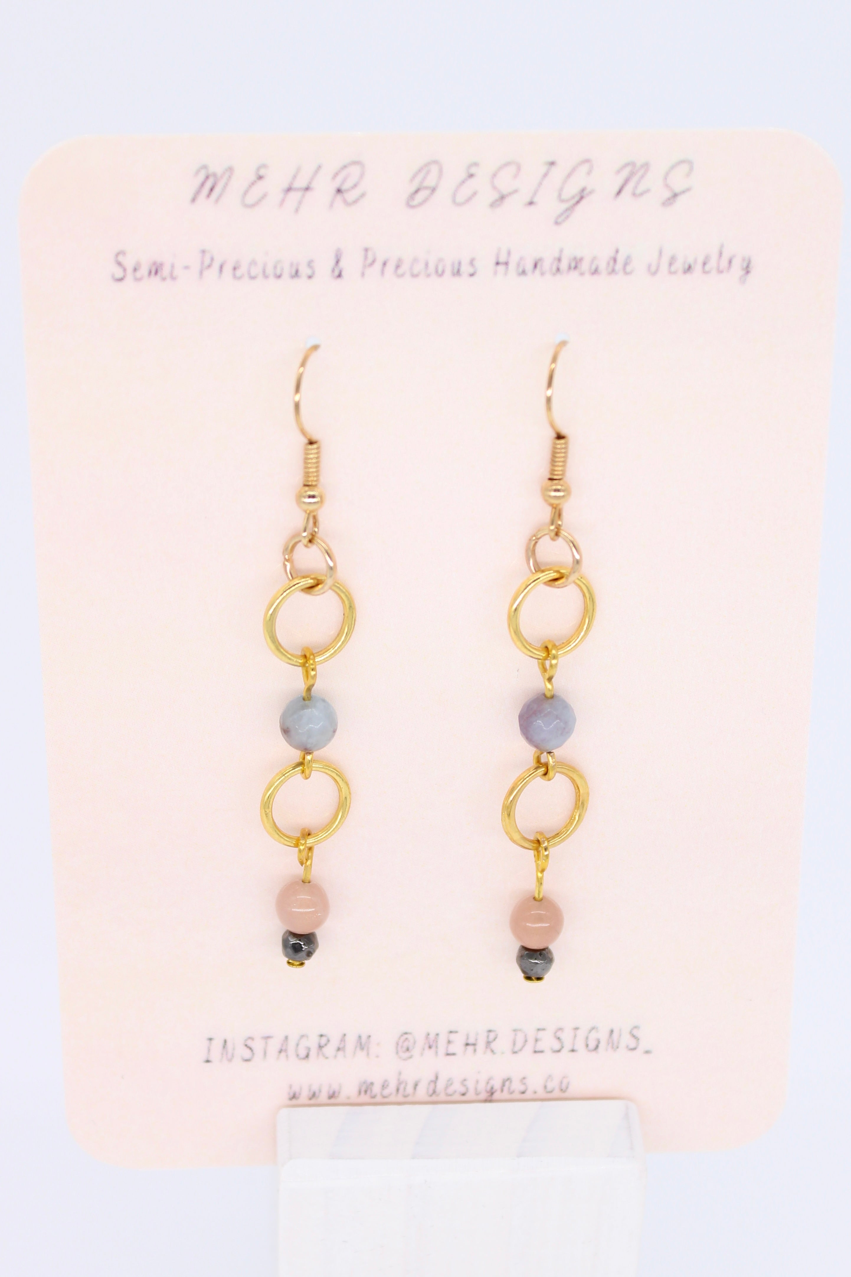 Gold hoop Sunstone Earrings