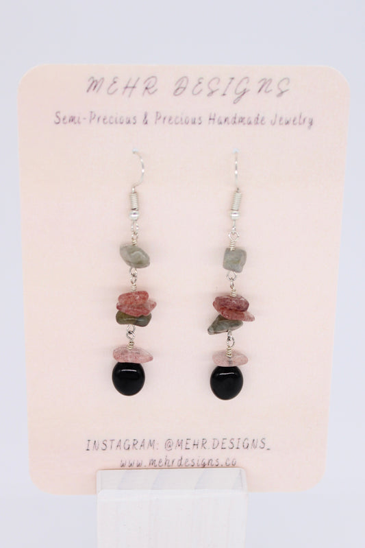 Onyx Stacked Earrings