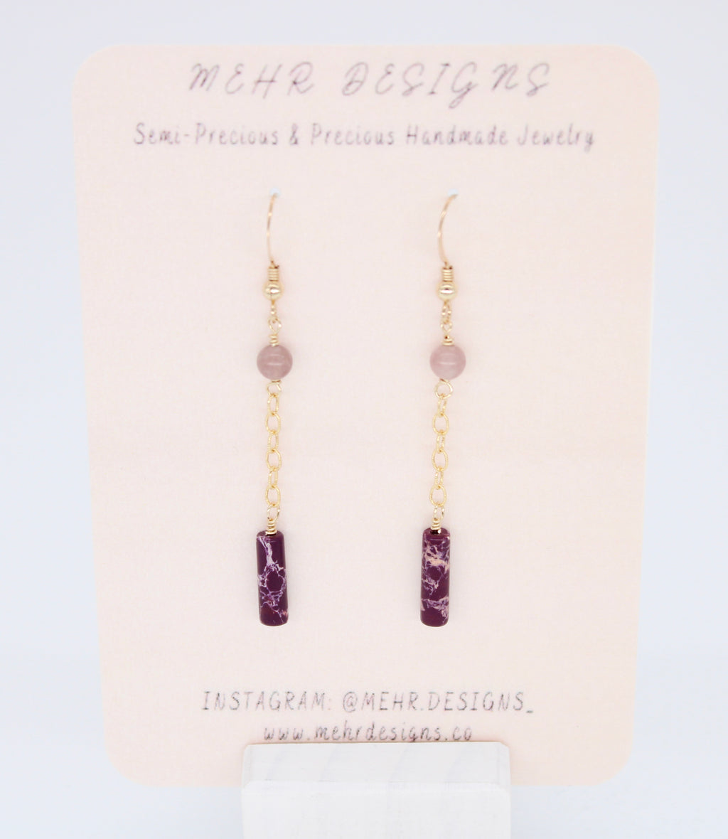 Jasper & Quartz earrings