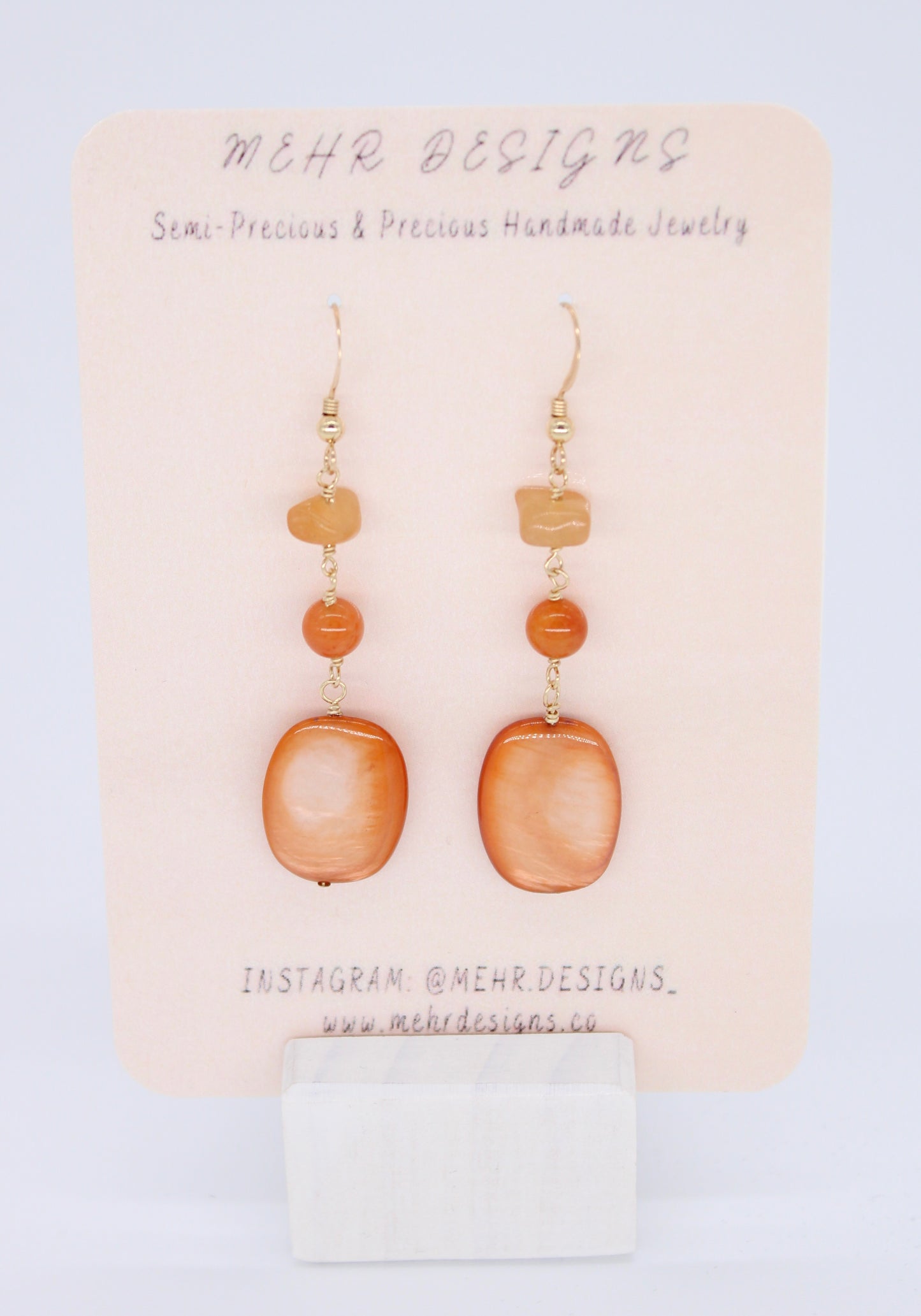 Shell Carnelian Earrings