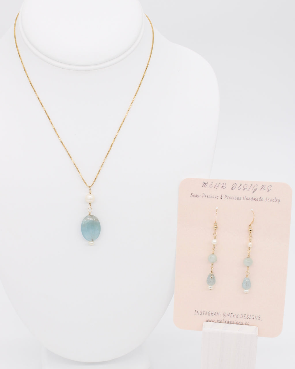 Earring & Necklace Aqua Set
