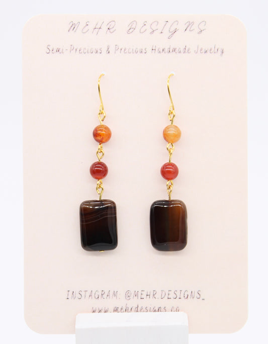 Rectangle Agate Earrings