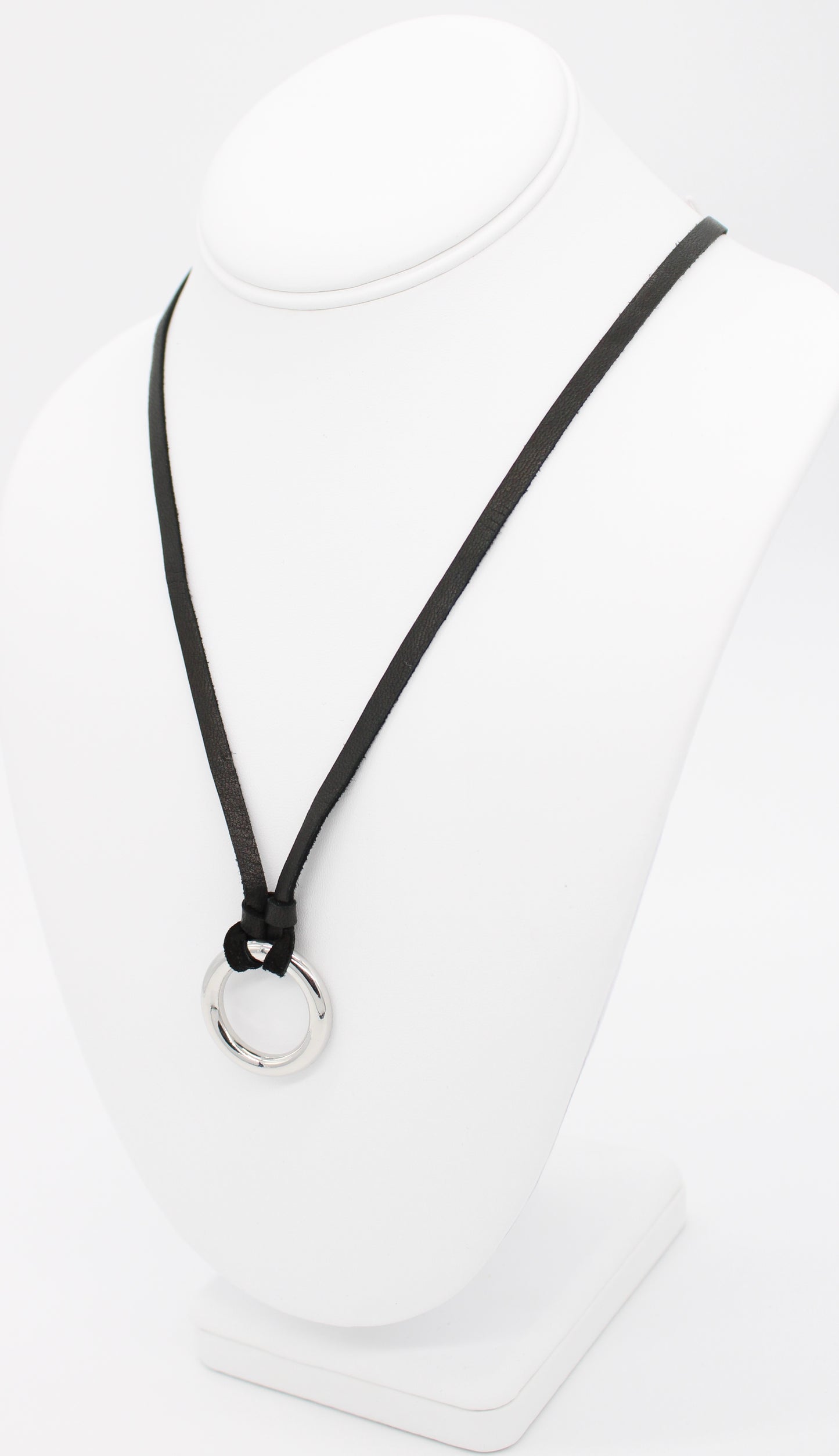 Leather Ring Necklace